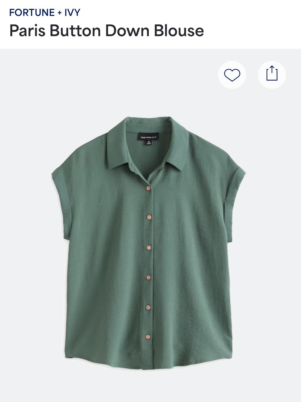 Fortune + Ivy Paris button front and button back top